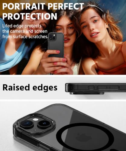Image of VONZEE Anti Scratch Semi Translucent Cover for iPhone 15 Case, Premium PC + TPU Phone Cases Drop Proof, Slim Anti Yellowing Never Yellowing Shockproof