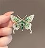 Broche papillon rétro avec strass et émeraude - Broche élégante en forme de papillon en cristal - Accessoire de robe - Cadeau de mariage ou d'anniversaire, Métal #4