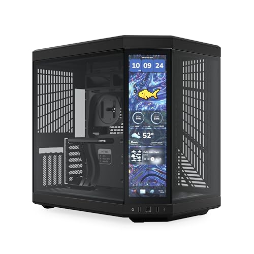 Image of Hyte Y70 Touch Infinite Dual Chamber ATX Mid Tower Modern Aesthetic Case with 14.9 inch Integrated 2.5K IPS Touchscreen - Pitch Black