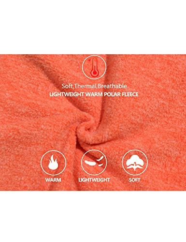 Little Donkey Andy Women's Lightweight Warm Polar Fleece Running Jacket Hooded Full-Zip Thermal Coat Hiking Travel Casual Orange Xs #TOP2