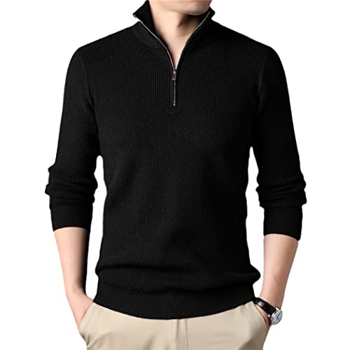 Pull tricoté vintage col roulé noir Haitpant homme pour sorties d'hiver