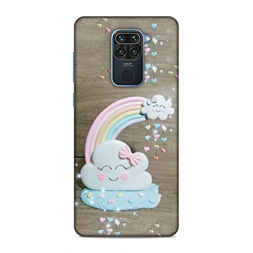 Image of Printed Mobile Back Hard Case Cover for Xiaomi Redmi Note 9 | Smiley Cloud, Colourful Heart, Clay Art rainbow-2179