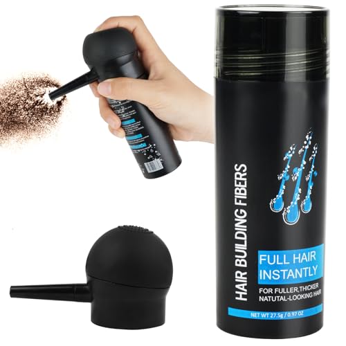 Kit de Fibra Capilar, Fibra Correctora Capilar con Spray, Tratamiento Para la Caída Del Cabello para Hombres y Mujeres, Polvo para Adelgazar El Cabello, Espesante, Cubre la Calvicie, Cabello Grueso