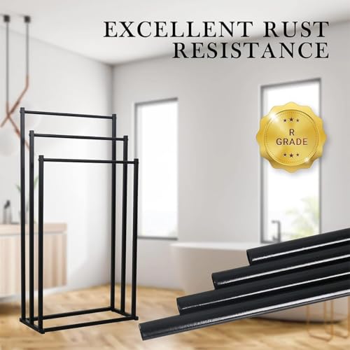 3-Tier Freestanding Towel Rack, Multifunctional Drying Rack, Metal Scarf Rack, for Bedroom, Living Room, Bathroom (Towel Rack)