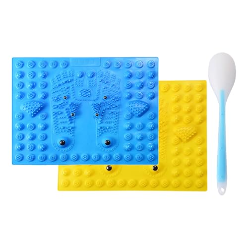 Esterilla de masaje para reflexología, 39 x 29 cm, diseño ideal para viajes, cojín de acupresión antideslizante con 6 imanes, cojín de masaje de pies para aliviar la ansiedad, el estrés y la espalda