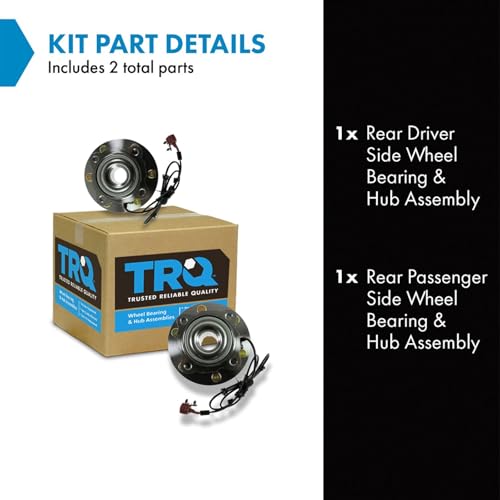 Image of TRQ 2 Piece Rear Wheel Bearing & Hub Assembly Set Compatible with 2004-2010 Infiniti QX56 2005-2012 Nissan Armada 2004 Pathfinder Pathfinder Armada
