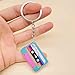 Metacipher 20Pcs Cute Acrylic Cassette Tape keychains 70s 80s 90s Colorful Retro Tape Recorder keyrings Funny Jukebox Charms Music Themed Party Gift for Men Women