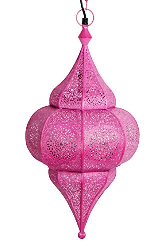 Bunte Pendelleuchte Lampe Pink Malha 48cm E14 Lampenfassung | Marokkanische Design Hängeleuchte Leuchte aus Marokko… – Bild 5