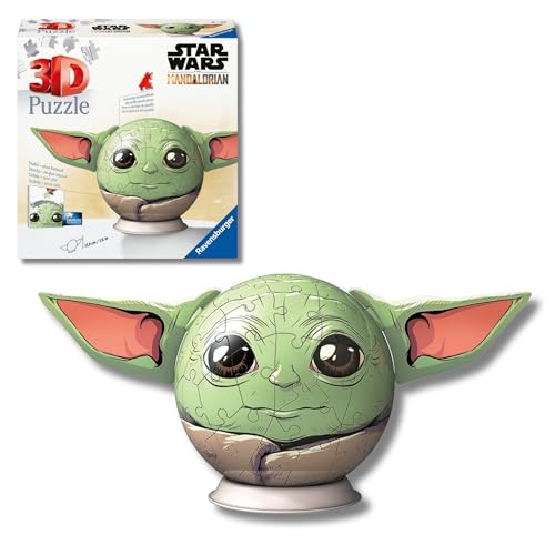 Ravensburger - Puzzle 3D, Star Wars: Grogu con Orejas, Maqueta para Adultos y Niños de 6+ Años, Rompecabezas de 72 Piezas