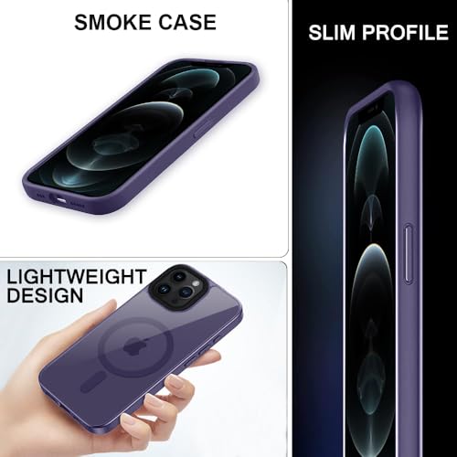 Image of iPhone 12 Pro Max Magsafe Hard Back Case | Matte Design & 360 Protection | Military-Grade Apple iPhone 12 Pro Max Cover | Strong Magnet Back - Purple
