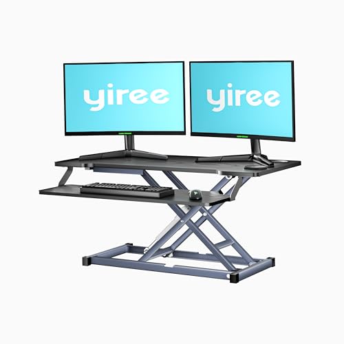 32" Electric Standing Desk Converter,Height Adjustable Riser, Erg...