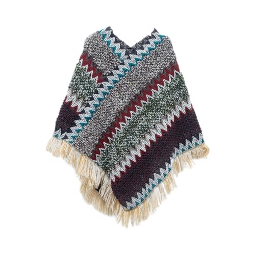Image of Women's V Neck Poncho Soft Cape Fashion Off The Shoulder Knit Sweater Spring Loose Convertible Knitwear