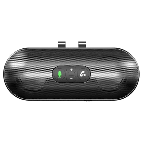 eppfun Kit Mains Libres Bluetooth 5.4 Haut-Parleur Micro Intégré, Enceinte Voiture Brise-Soleil avec iOS Siri & Assistanti