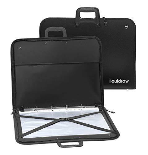 Liquidraw A2 Art Portfolio Case Folder - 10 Sleeves Art Carry Bag with Zip