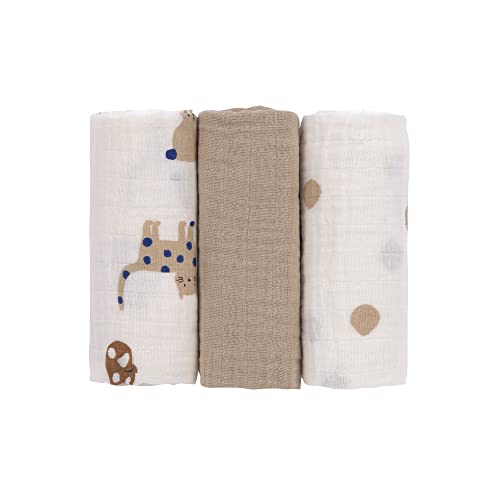 LÄSSIG Baby Puckdecke Spuckdecke Pucktuch Mulltuch 3er Set Baumwolle 60 x 60 cm/Swaddle & Burp Blanket M Little Mateys Dog – Ansicht 3