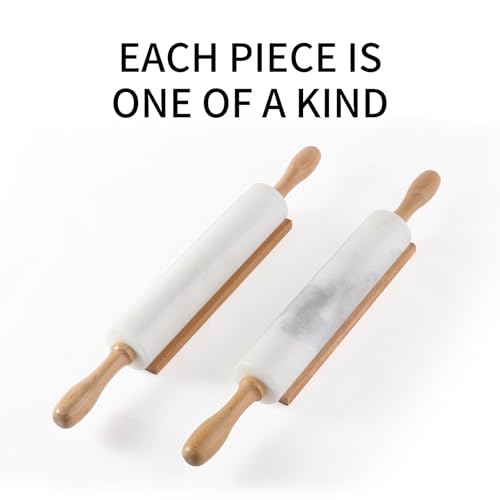 Koville Marble Rolling Pin, Non-Stick African Stone Polished Dough Roller, Pasta, Dumpling, Ravioli, Fondant, Pie Crust, Kitchen Baking Pastry Tools(Namib Fantasy)