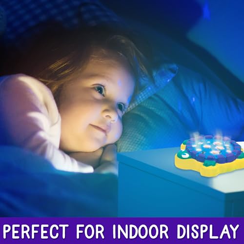 Image of Creative Roots Mini Light Up Turtle Stepping Stone with Color-Changing LED, Acrylic Paints, and Paintbrush - Ceramic Craft Kit for Kids