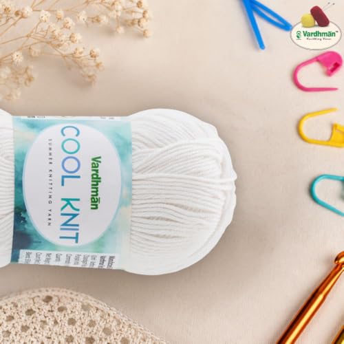Image of Vardhman Cool Knit All Season Lightweight Poly Viscose Yarn | Pack-1