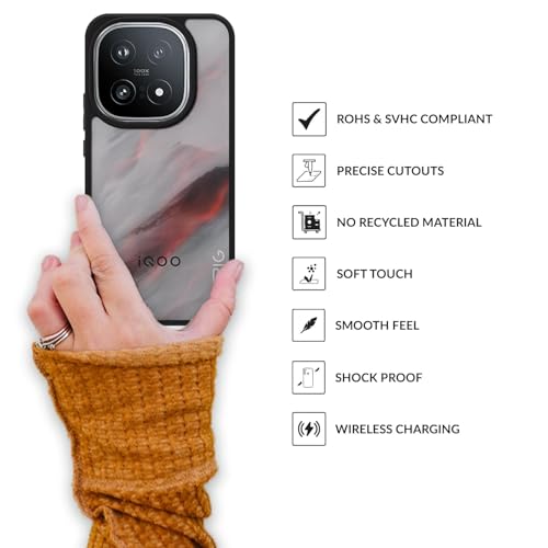 Image of SPRIG Compatible with IQOO 15 5G Premium EdgeTone Back Cover Drop Tested Shock Proof Mobile Case for Men, Women, Boys and Girls with Camera Protection Black Transparent