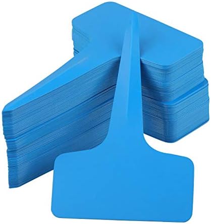 KINGLAKE Plant Labels for Outdoor Plants, 100Pcs Plant Markers & Labels Coloured Plastic Garden Plant Tags for Seed, Herb, Seedling, Vegetables, Flower, Potted Plant, T-Type, 6x10cm