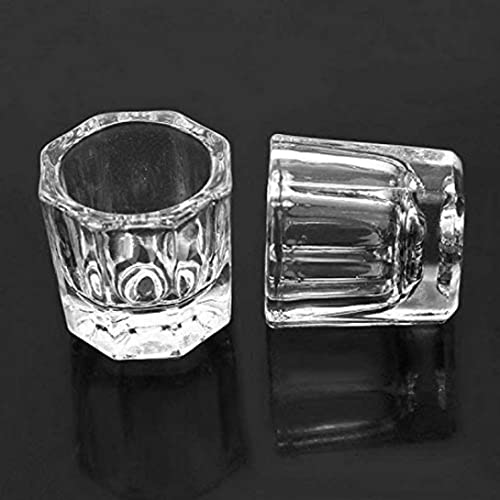 2 piezas vasitos acrílicos para uñas de vidrio cristal miniatura 7