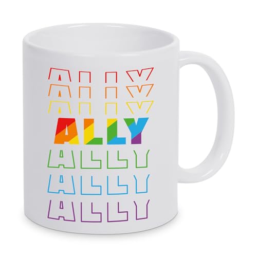 JINTORA - Tasse - Kaffeetasse - GAY - LGBTQ - Ally - be respectful - Queer - Gay Pride - Lesben - bunt - schrill
