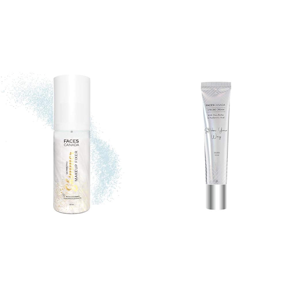 FACESCANADA Ultime Pro Shimmer Makeup Fixer, 50ml & Strobe Cream - Silver, 18ml-image-42