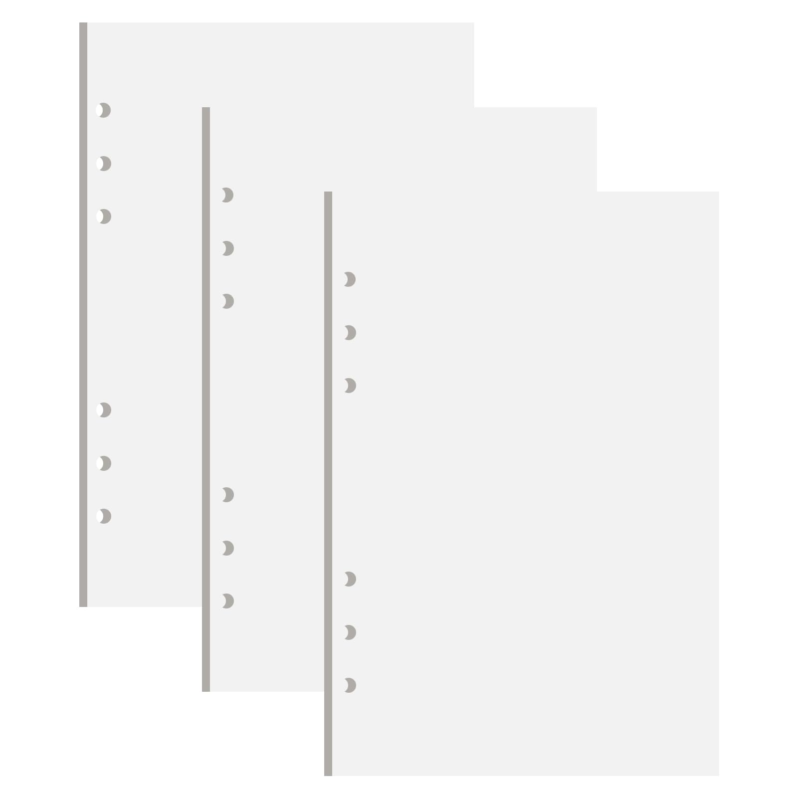 3 Pack A5 Refills Paper, 135 Sheets/270 Pages A5 Insert Thick Refillable Paper, A5 Notebook Refill