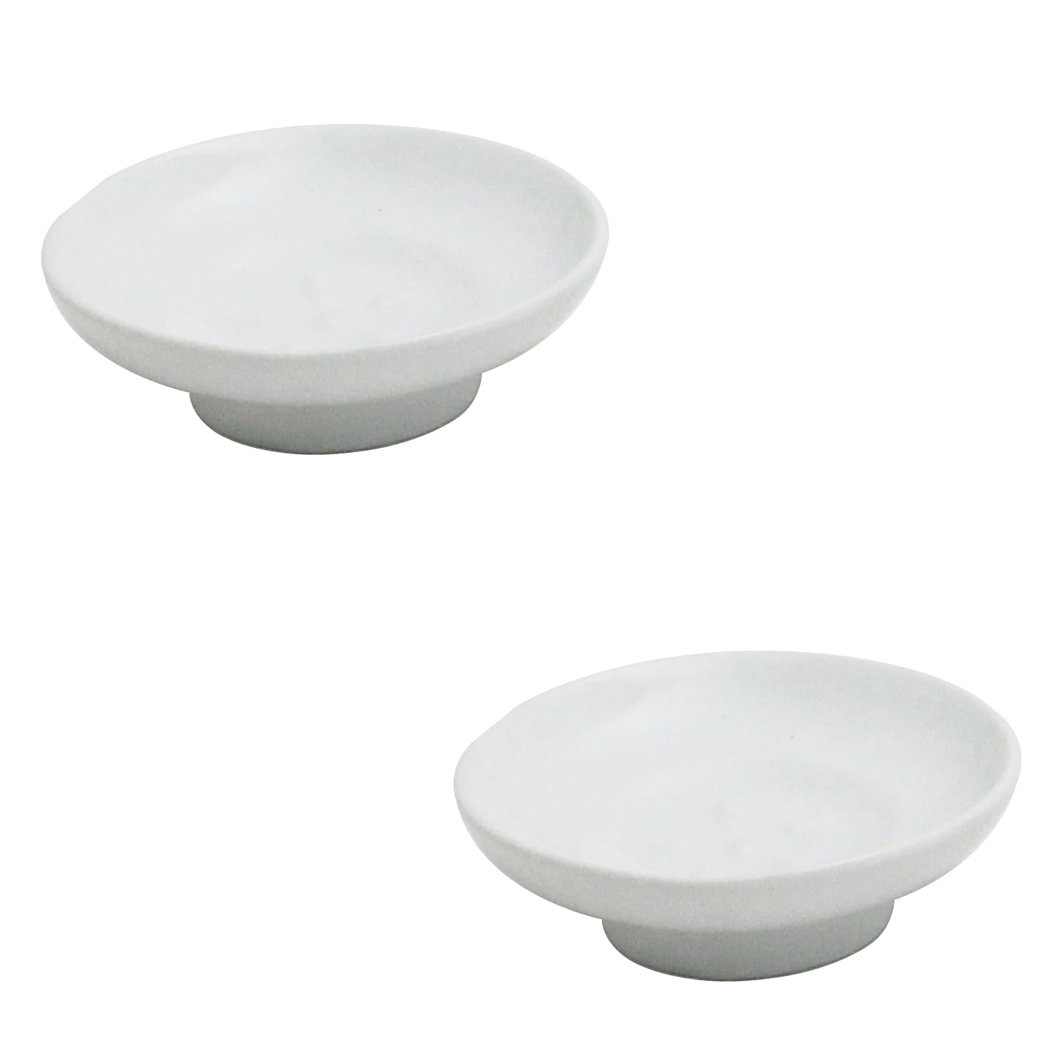 Soap Dish Round Ceramic Bathroom Replacement Soap Holder 2 Pieces A63-2