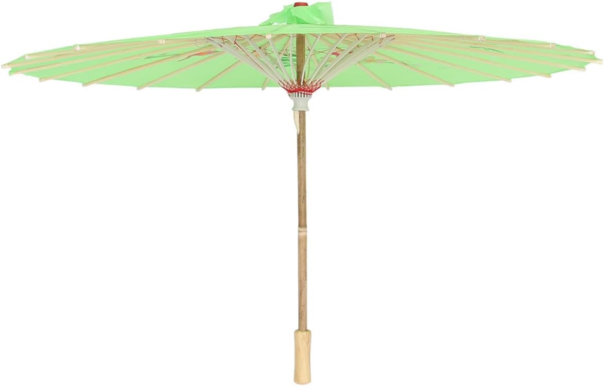 Healifty Oil Paper Parasol Japanese Chinese Oil Paper Umbrella Parasol Dancing Umberlla Photography Prop Green Blank Umbrella