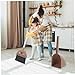 LOEFLIFA Boy Girl's Broom and Dustpan Set Cute Cartoon Cleaning Tools for Toddlers Dustpan and Broom for Boy Girl for Indoor and Outdoor Housekeeping Role Play Activities
