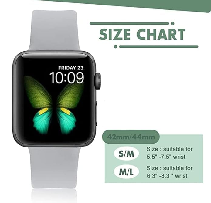 Image of TechMount Compatible with Apple Watch Straps 42mm 44mm 45mm 49mm Soft Silicone Luxury Sport Band Strap Compatible With Apple Watch Ultra Series 8 7 6 5 4 3 2 1 SE (NOT FIT WITH 38MM, 40MM,41MM)