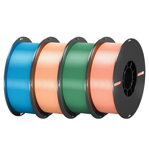 PLA Filament Combo 1.75mm 4 Rolls per 1kg Spool (8.8lbs) 3D Printer Filament Dimensional Accuracy +/- 0.02mm, Suitable for Most FDM 3D Printers (Cyan/Skin Tone/Green/Peach)