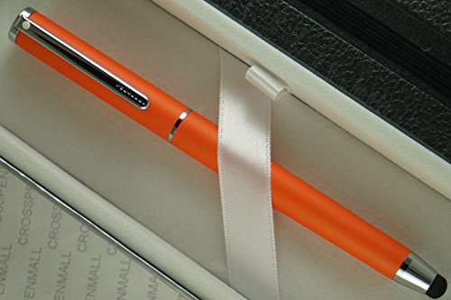 クロスシェーファー、マットタンジェリン、ポリッシュアポイントメントボールペン、スタイラスとマッチングSheaffer Jounalセット。