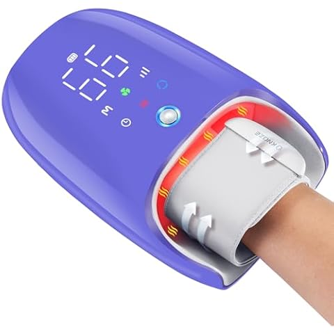 KNQZE Fsa Hsa Eligible Hand Massager with Heat and Compression, Roller Kneading Massage, Fan Cooling and Wrist Massage for Wrist Arthritis, Carpal Tunnel Pain Relief, Gifts for Women Men (Purple) Cover