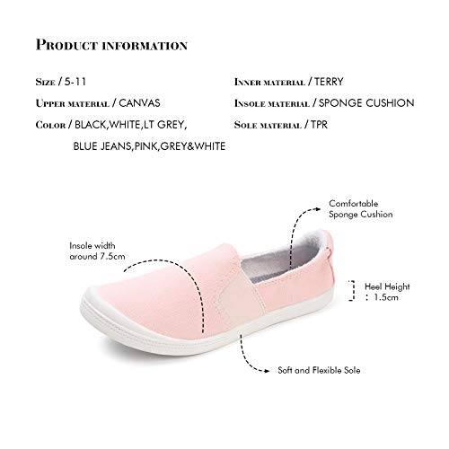 Image of FUNKYMONKEY Slip-On Canvas Sneakers for Women, Comfortable Lightweight Lace-Up Flat Casual Tennis Shoes Breathable Walking Shoes for Everyday Wear