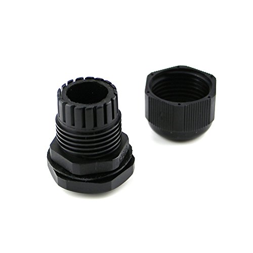 Lokman Cable Gland 20 Pack Pg19 Plastic Waterproof Adjustable 12-16Mm Cable Glands Joints With Gaskets, Black (Pg19) #TOP2