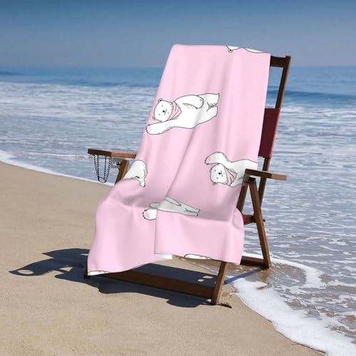 Serviette de bain très absorbante rose en microfibre 81x132 cm - 6