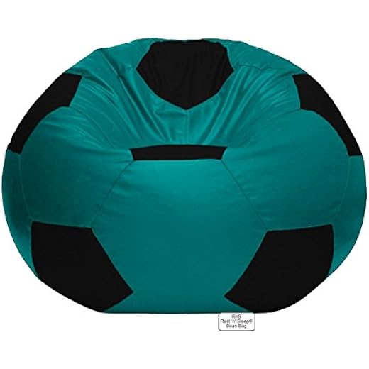 Football Bean Bag Cover 3XL Black/Teal Green
