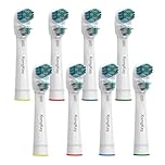 Dual Clean Toothbrush Heads Compatible with Braun OralB Electric Toothbrushes, Double Heads Replacement Brush Heads Fit Oralb Professional Care, Vitality, Pro Smart Genius Series and More, 8 Pcs