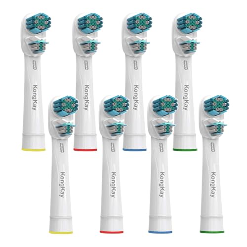 KongKay Brossettes de Rechange, 8 Têtes Compatibles Avec les Oralb double clean Brosses à Dents Électriques, Têtes doubles pour un meilleur nettoyage