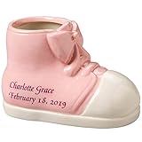 WalterDrake Custom Heirloom Baby Bootie, Customized Keepsake Shoe, Ceramic, Pink