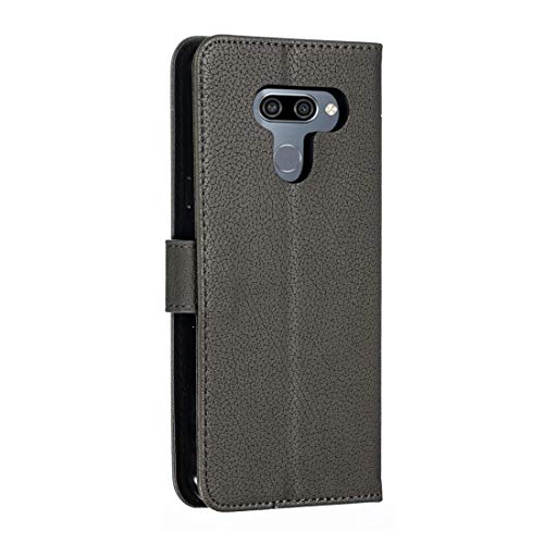 JSLY – Capa de couro com textura Litchi horizontal com carteira e suporte e compartimentos para cart