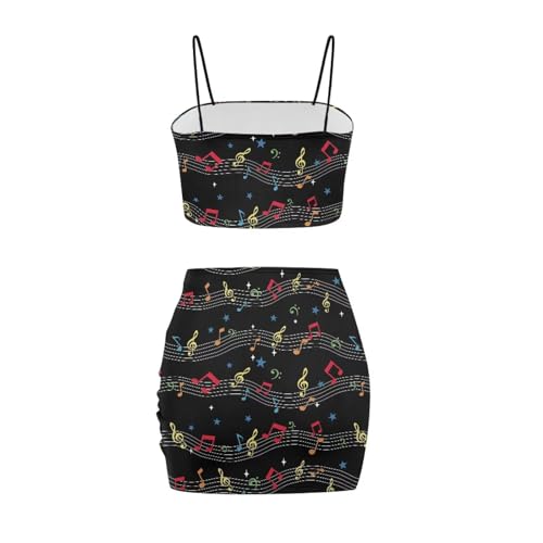 Image of Biyejit Women's 2 Piece Summer Outfits Spaghetti Strap Crop Tops and Bodycon Mini Skirt Dress Set Plus Size S-4XL