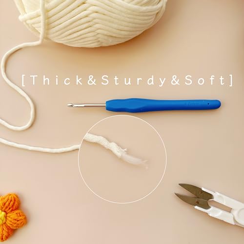 Chunky Yarn for Crochet,Cotton Yarn Thick Wool for Crochet 3x50g Crochet Yarn for Beginners Amigurumi Yarn with 4mm Crochet Hook,Easy Crochet Starter Kit (Gray) - Image 4