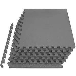 ProSource Extra Thick Puzzle Exercise Mat ?, EVA Foam Interlocking Tiles for Protective, Cushioned Workout Flooring for Home and Gym Equipment