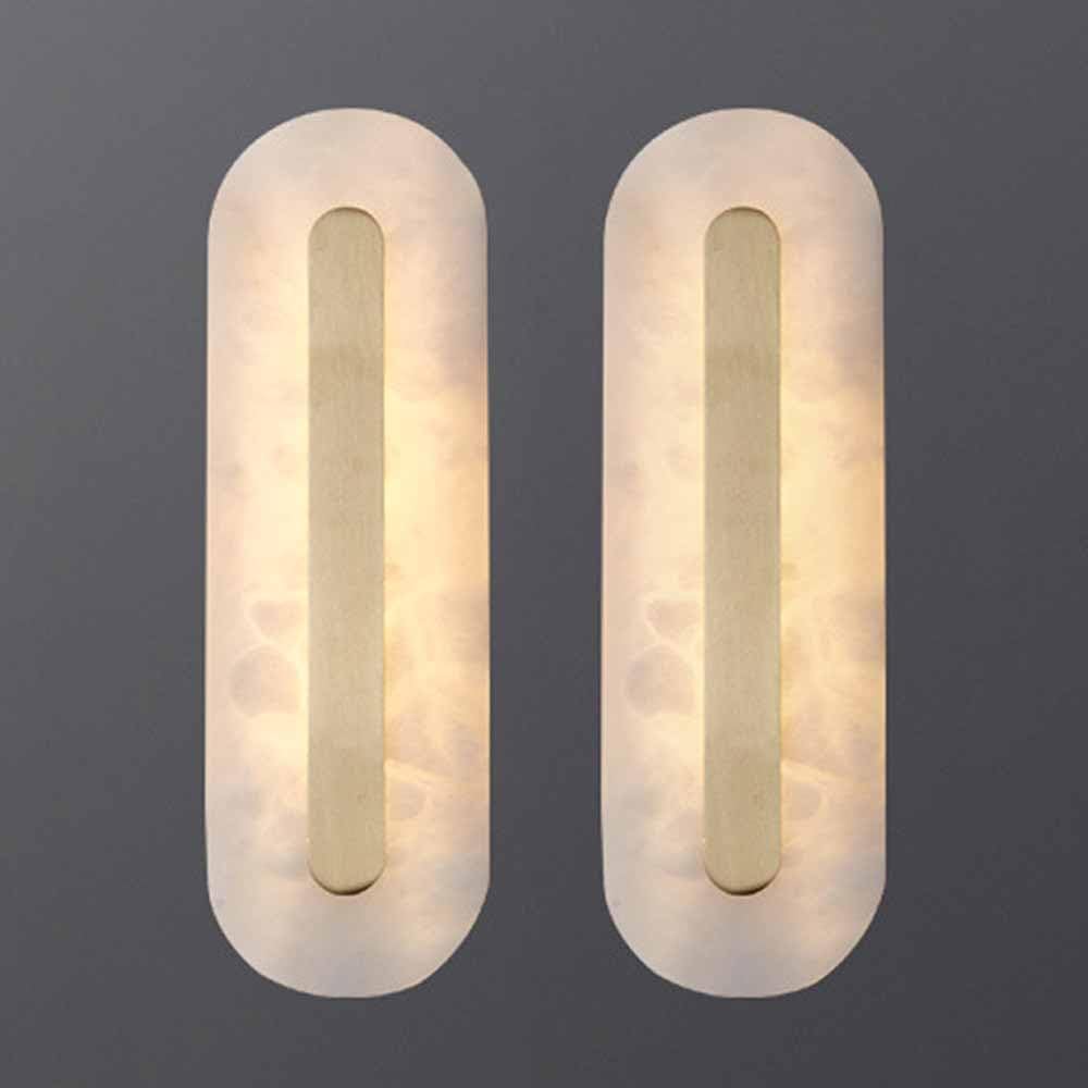 TRIVIDHA Marble Sconces Wall Lighting Modern Marble Linear Wall Light Indoor Brass Gold Hallway Wall Sconces Fixtures Dimming LED Bedroom Wall Lamp For Living Room Showroom Porch Entrance