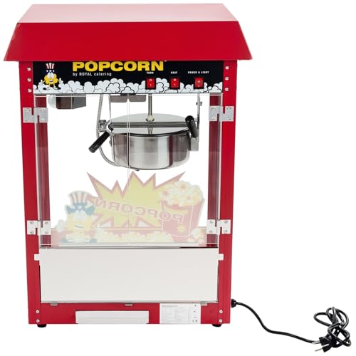 Foto von Royal Catering Popcornmaschine Popcorn Maker Pop-Corn Automat mit Wagen Rot Inkl. Zubehör