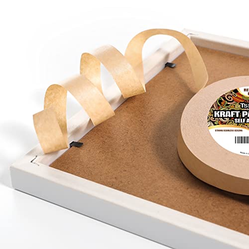 Tssart Self Adhesive Kraft Paper Tape - Brown Packing Tape Frame Backing Tape With Oxidation Resistance For Picture Framing, Masking, Sealing And Packaging Use - 2Inch Wide 180Ft Long #TOP2