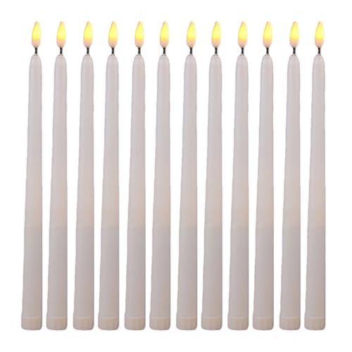 Velas LED largas sin llama y lámparas decorativas de luz parpadeante amarilla para fiestas